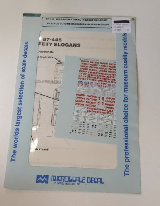 Microscale 60-445 N 1980 Western Pacific UP Scheme Cabooses Decal Sheet