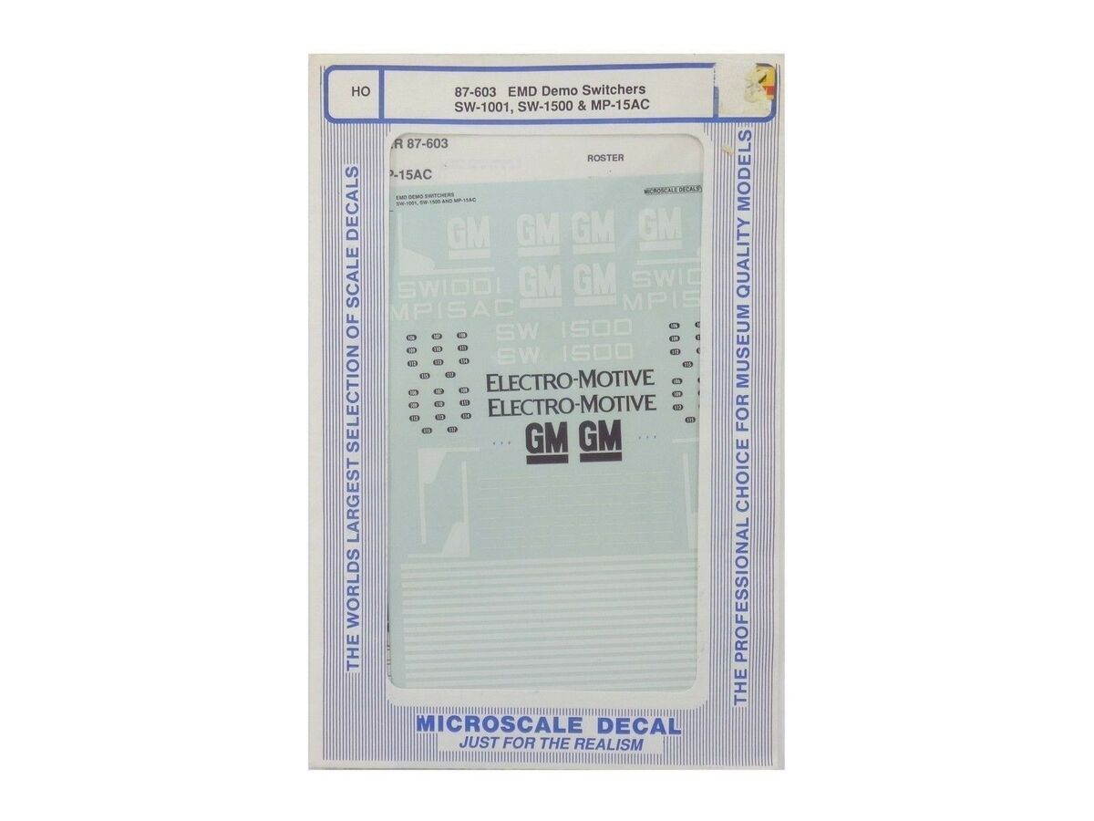 Microscale 87-603 HO EMD Demo Switchers Waterslide Decal Sheet