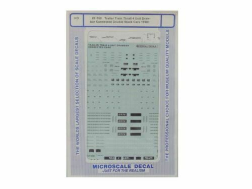 Microscale 87-750 HO 1990+ Trailer Thrall 4 Unit Double Stack Cars  Decal Sheet
