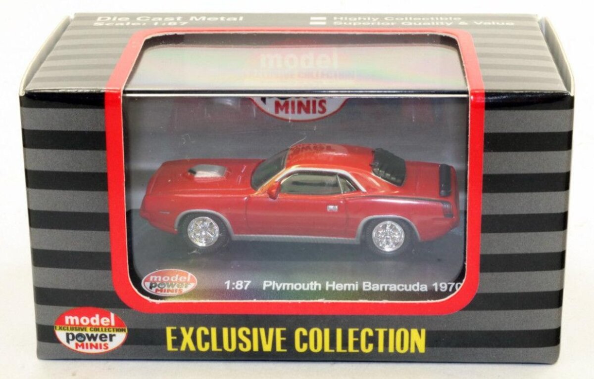 Model Power 19451 Minis HO Red '70 Plymouth Hemi Barracuda 1970
