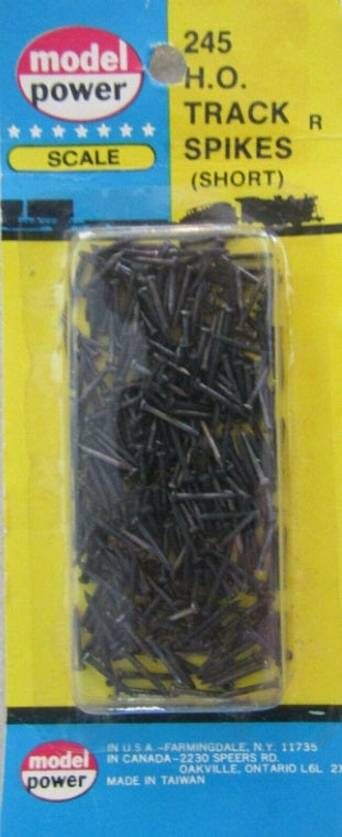 Model Power 245 HO Scale Short Track Nails Spikes 28 Grams