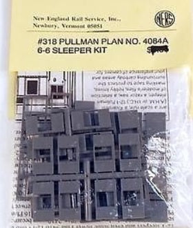 New England Rail Service 318 HO Pullman Plan No. 4084A 6-6 Sleeper Kit