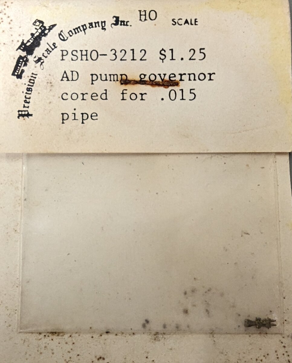 Precision Scale Company 3212 HO AD Pump Governor Cored for .015 Pipe