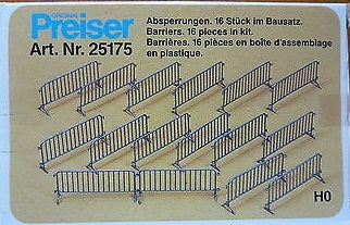 Preiser 25175 HO Barriers Plastic Model Kit (Set of 16)