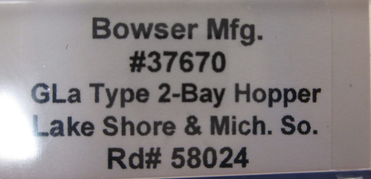 Bowser 37670 N Lake Shore & Michigan Southern GLa 2-Bay Hopper #58024