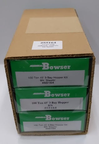 Bowser 55164 HO 1-Burlington Northern 2-BN Stealth 100T 45'''' 3-Bay Hopper Kit