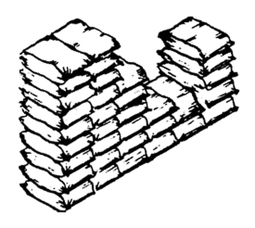 Scale Structures 2350 HO Sacks Stacked - 36