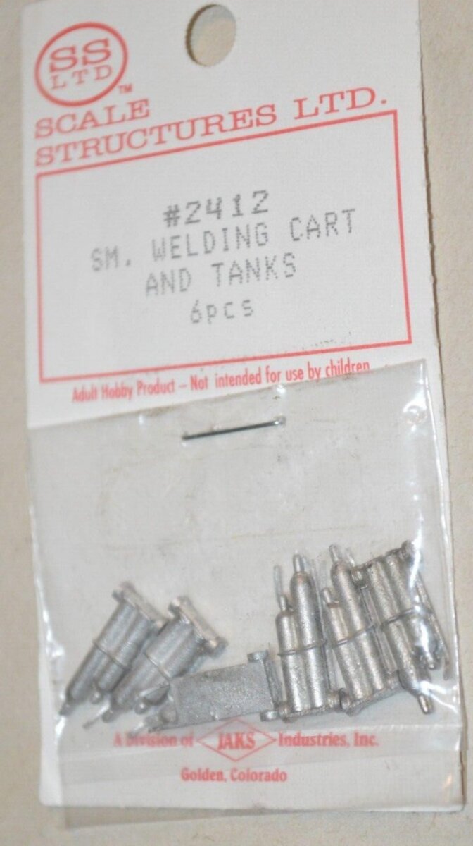 Scale Structures 2412 Small Welding Cart & Tanks (Pack of 3)