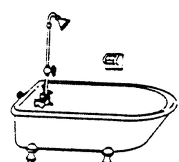 Scale Structures 5153 HO Scale Bathtub Shower Head Soap Dish Unpainted