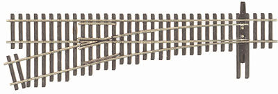 Shinohara Track 191 HO Code 100 Nickel Silver #5 Left Hand Turnout Switch Track