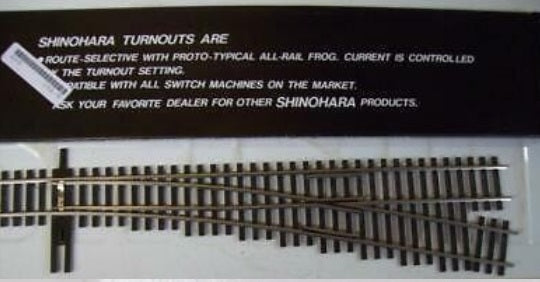 Shinohara Track 192 HO Code 100 Nickel Silver #5 Right Hand Turnout Switch Track