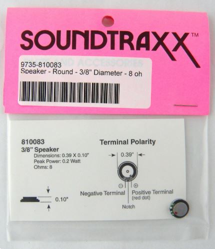 SoundTraxx 810083 Speaker 3/8" Speaker 8 ohm.