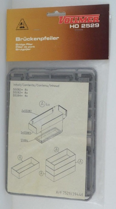 Vollmer 2529 HO Scale Bridge Piler Plastic Kit