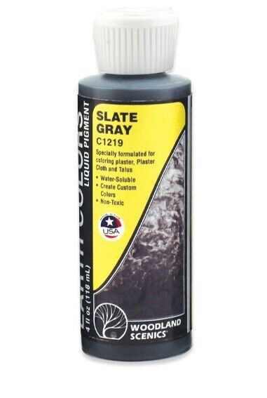 Woodland Scenics C1219 Slate Gray Liquid Pigment 4 Oz. Bottle
