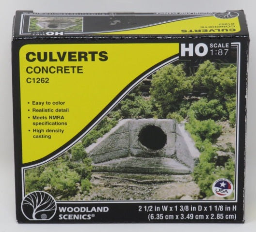 Woodland Scenics C1262 HO Scale Concrete Culverts (Pack of 2)