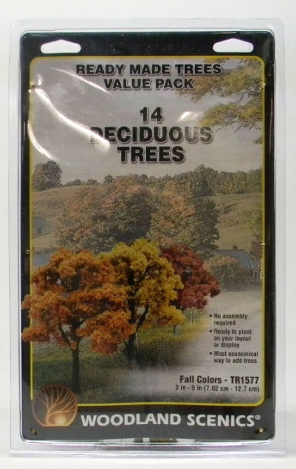 Woodland Scenics TR1577 3" - 5" Fall Colors Deciduous Trees (Pack of 14)