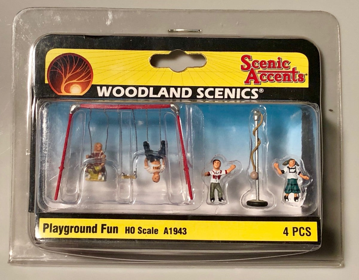 Woodland Scenics A1943 HO Scenic Accents Playground Fun Set (Set of 4)
