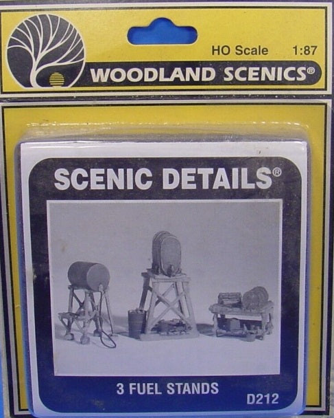 Woodland Scenics D212 HO Scenic Details Assorted Fuel Stands Kit (Pack of 3)