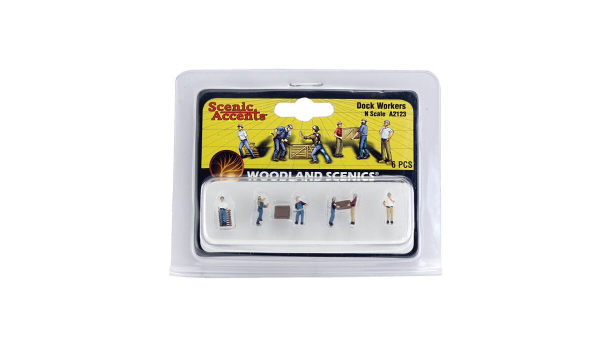 Woodland Scenics A2123 N Scale Scenic Accents Dock Worker Figures (Set of 6)