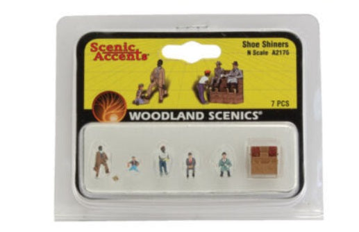 Woodland Scenics A2176 N Scenic Accents Shoe Shiner Figures (Set of 7)