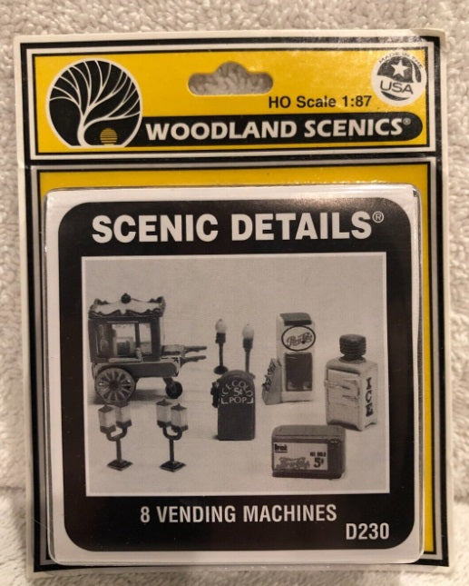 Woodland Scenics D230 HO Scenic Details Vending Machines Kit (Pack of 8)