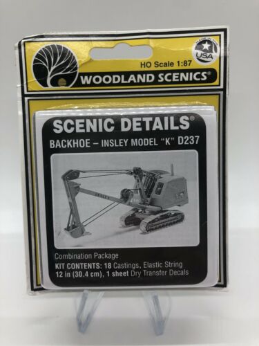 Woodland Scenics D237 HO Scenic Details Back Hoe Insley Model  'K" Metal Kit