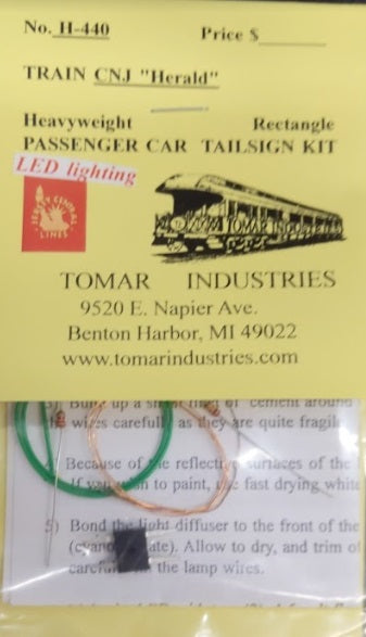 Tomar Industries H-440 CNJ Herald Heavyweight Passenger Car Tailsign Led Kit