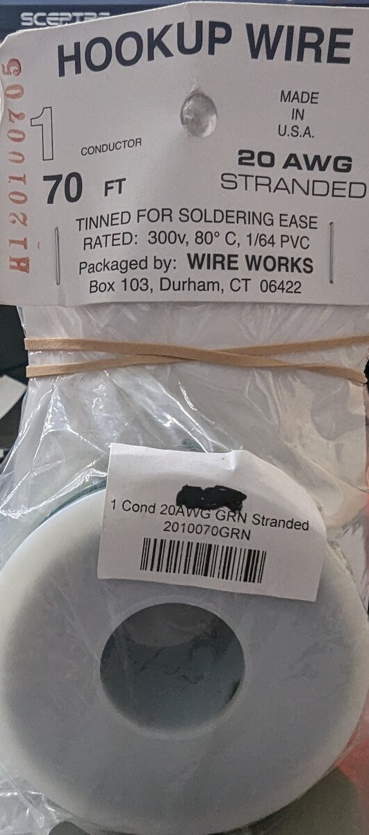 Wire Works 120100705 70 FT 20 AWG 1 Conductor Green Hookup Wire