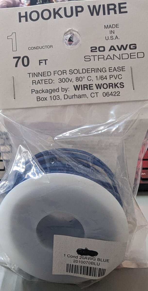 Wire Works 120100706 70 FT 20 AWG 1 Conductor Blue Hookup Wire