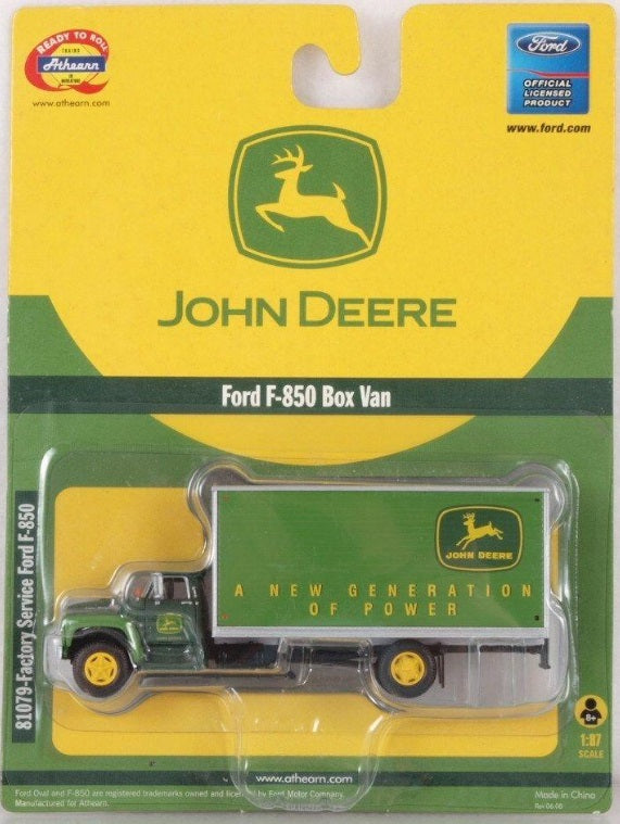 Athearn 81079 HO Green John Deere Factory Service Ford F-850 Box Van