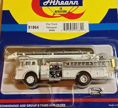 Athearn 91864 HO White Ford C Telesqurt Fire Truck