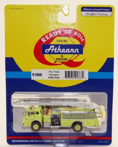 Athearn 91868 HO Fire Truck Ford C Telesqurt Safety Green