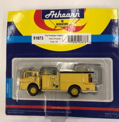 Athearn 91873 HO Fire Protection District Ford C Pumper Truck #197