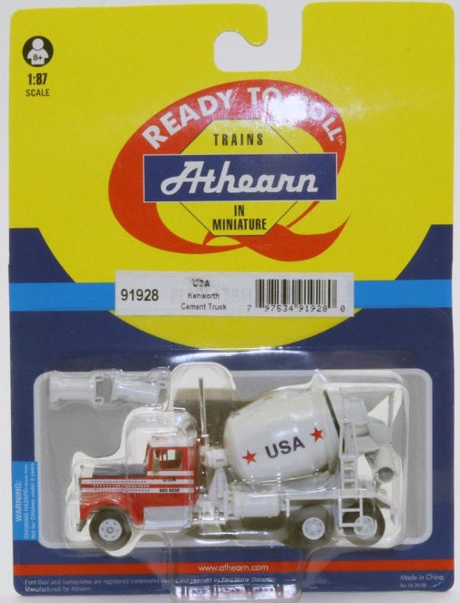 Athearn 91928 HO USA Kenworth Cement Mixer Truck Ready To Roll
