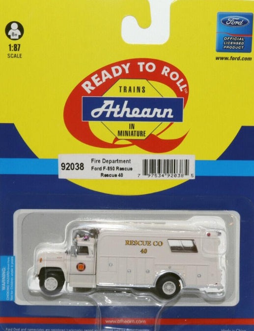 Athearn 92038 HO Fire Deparment Ford F-850 Rescue Co Fire Truck #40