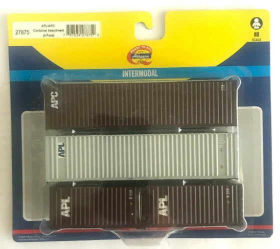 Athearn 27875 APL/APC 20' & 40' Containers (Pack of 4)