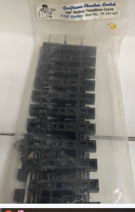 Gargraves TR-101 O Tinplate 100 Radius Phantom Switch Transition Section 4.21