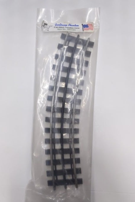 Gargraves TR-113/4 O Phantom Tinplate O42 Switch 4.21 Transition w/Plastic Ties