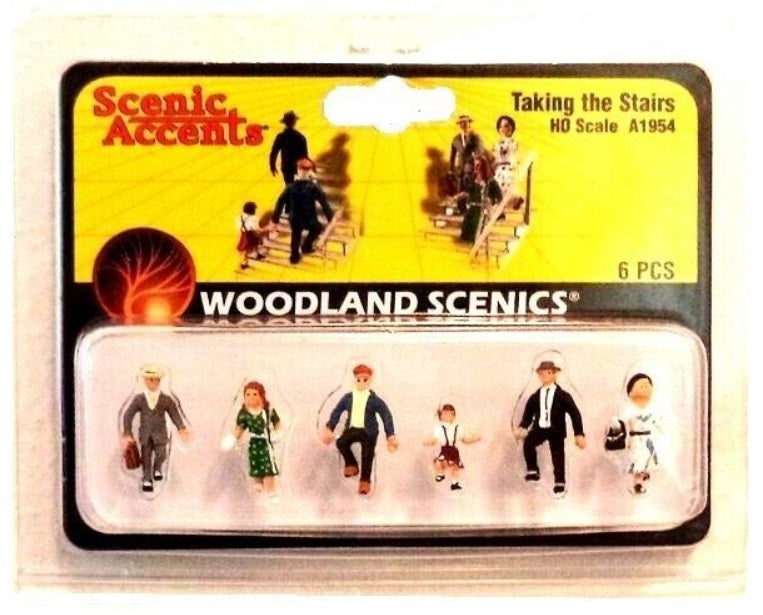 Woodland Scenics A1954 HO People Taking the Stairs Figures (Set of 6)