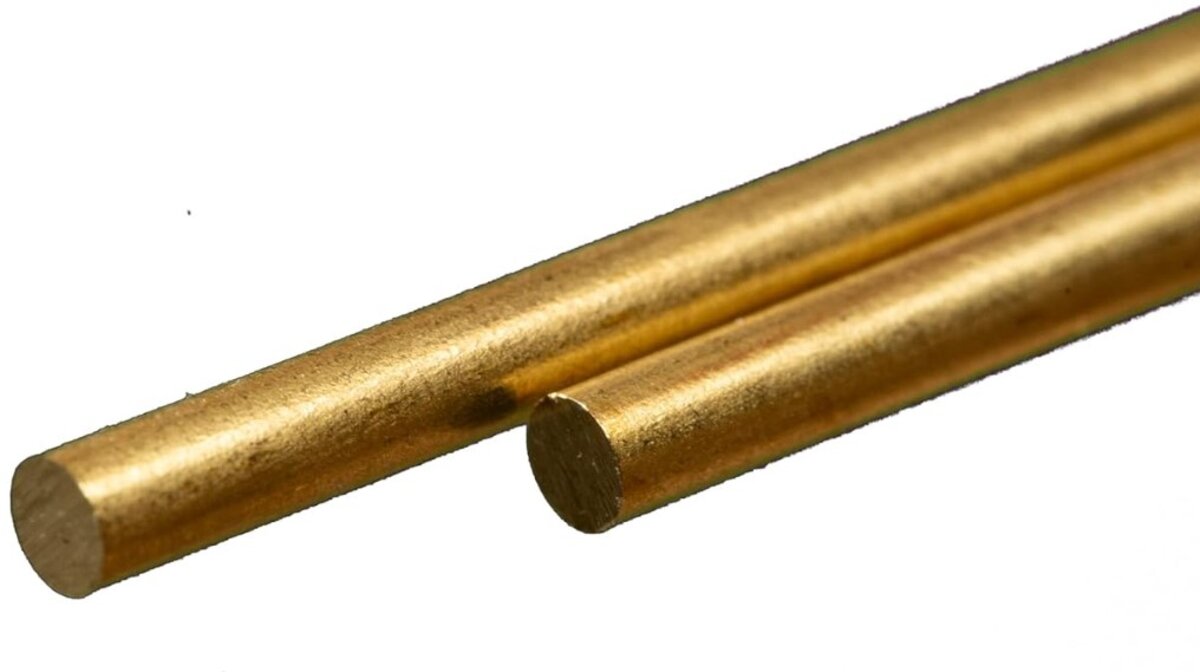 K&S 167 Solid Brass Rod 0.114" OD x 12" Single Piece.