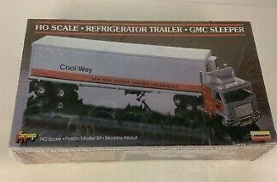 Lindberg 1055 HO Asst. 1053-56 GMC Sleeper Refrigerator W/Trailer Snap-Fit Kit