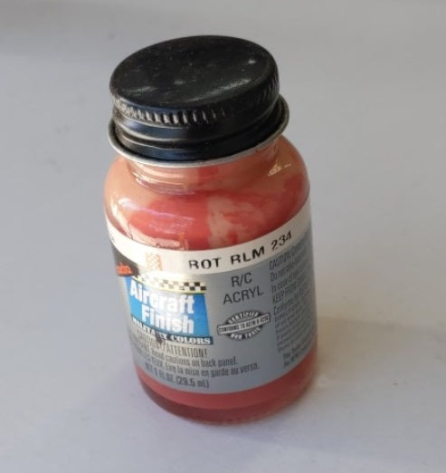 Pactra 5927 Red Acrylic Paint 1 oz Aircraft Finish