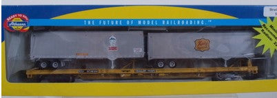 Athearn 93267 HO TTX 85' Flat Car With 2 - 40' Trailers