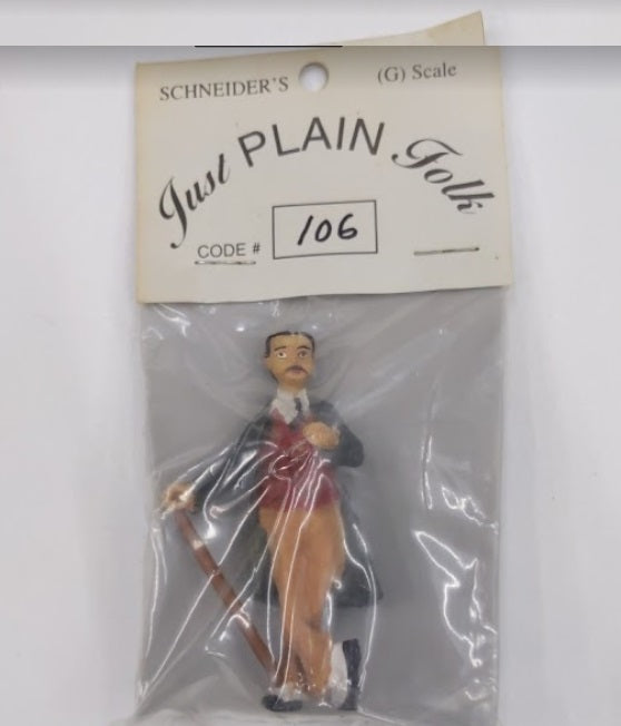 Just Plain Folk 106 Man with Mustache Holding Cane