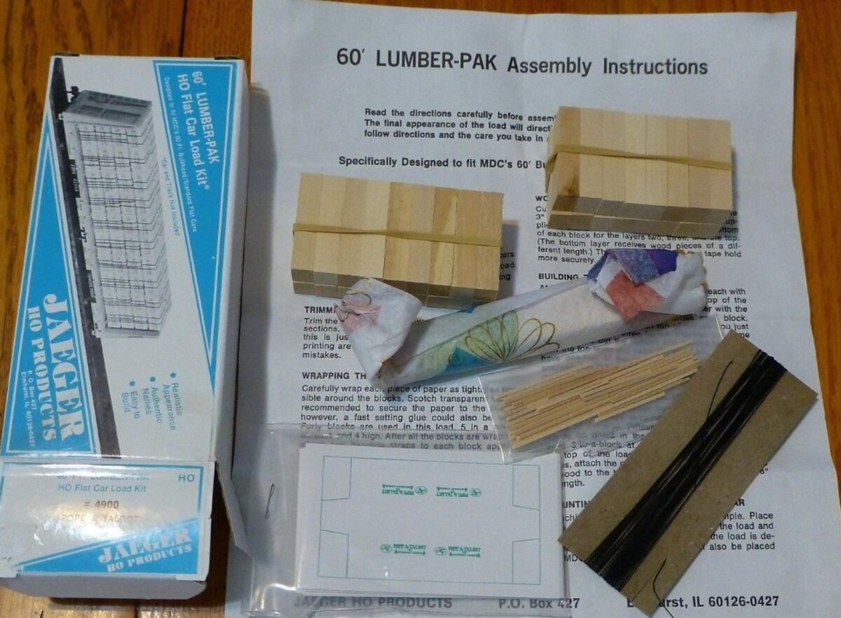 Jaeger HO Products 4900 HO Scale Pope & Talbot 60' Flat Car Lumber Load Kit
