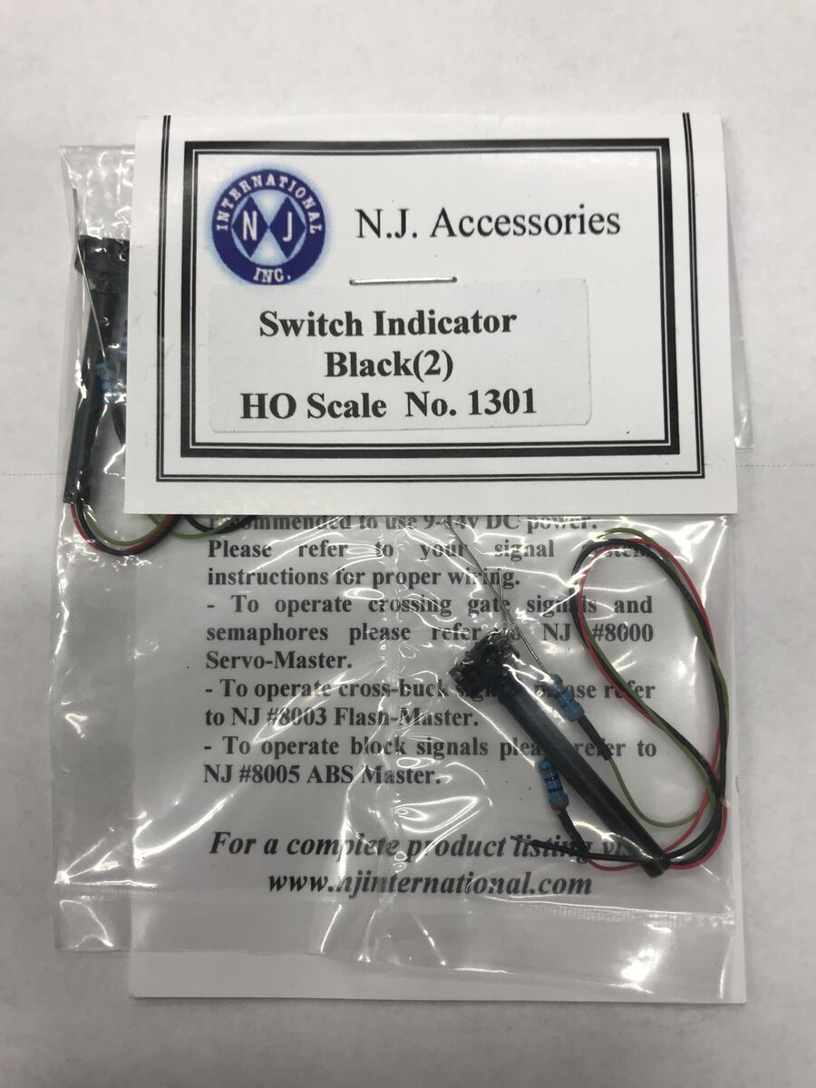 NJ International 1301 HO All Brass Black Switch Indicator (Pack of 2)