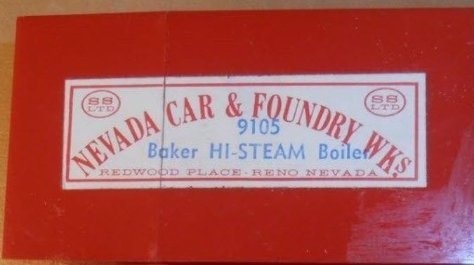 Scale Structures 9105 HO Baker Hi-Steam Boiler Kit Nevada Car&Foundry WKs