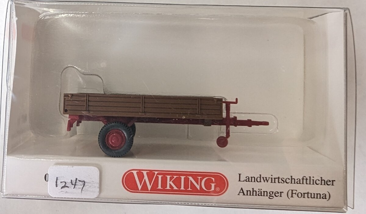 Wiking 88739 HO Agriculture Trailer Brown