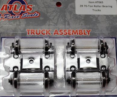 Atlas 7065 O 70-Ton Roller Bearing 2-Rail Freight Car Trucks 1 Pair