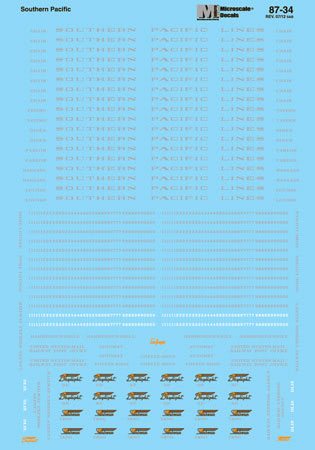 Microscale 60-34 N SP Daylight Scheme Silver Lettering Waterslide Decal Sheet